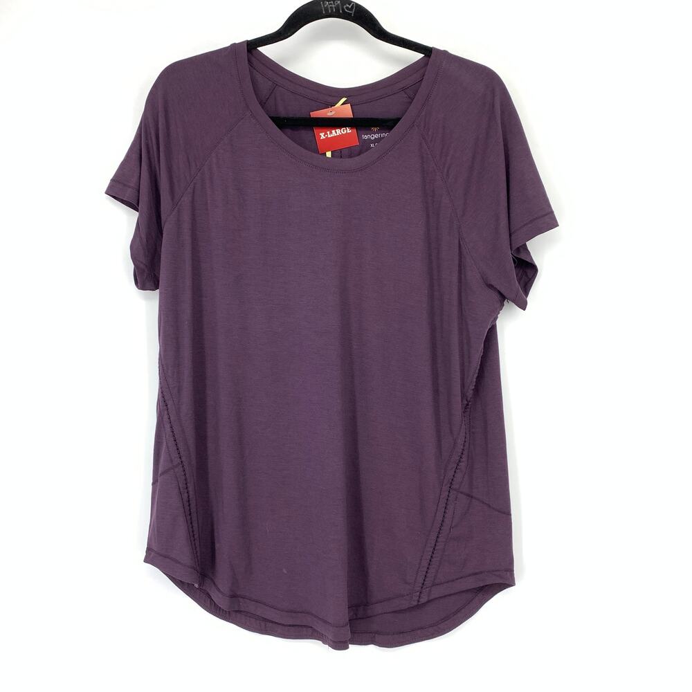 Tangerine Short Sleeve Crew Neck T-Shirt Womens Size XL Plum Purple NEW